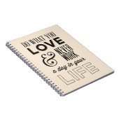 Einstellung, Erfolg, Arbeit, Motivierend Lebensang Notizblock (Rechte Seite)