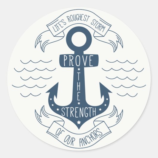 Einstellung, Erfolgsziele Motivierend Ankerpunkt Runder Aufkleber (Vorderseite)