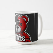 Einstellung Split Bär | Blitz X-Augen Teddy Grafik Kaffeetasse (VorderseiteRechts)