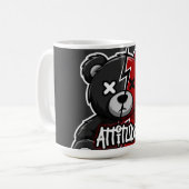 Einstellung Split Bär | Blitz X-Augen Teddy Grafik Kaffeetasse (Vorderseite Links)