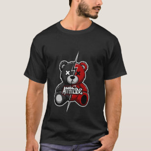 Einstellung Split Bär   Blitz X-Augen Teddy Grafik T-Shirt