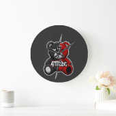 Einstellung Split Bär | Blitz X-Augen Teddy Graph Große Wanduhr (Zuhause)