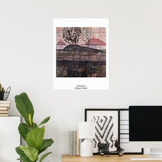 Einstellung Sun von Egon Schiele Poster (Heimbüro)