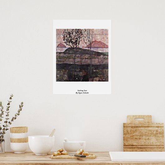 Einstellung Sun von Egon Schiele Poster (Küche)