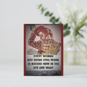 Einstellung von Frauen für ATS und WAAF Postkarte (Stehend Vorderseite)