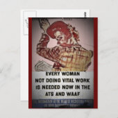 Einstellung von Frauen für ATS und WAAF Postkarte (Vorne/Hinten)
