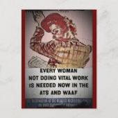 Einstellung von Frauen für ATS und WAAF Postkarte (Vorderseite)