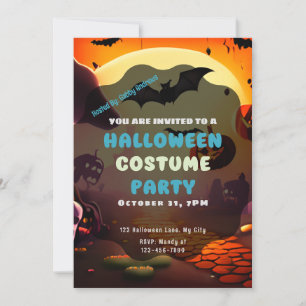 Einstellung von Sun Bats Jack-O' Lanterns Hallowee Einladung