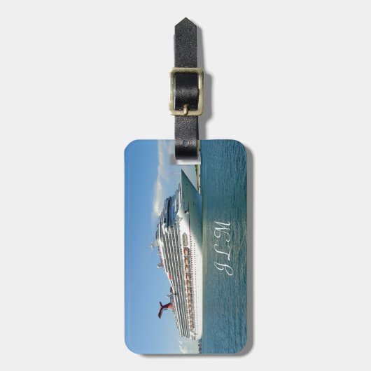 Einstellungs-Segel mit Monogramm Gepäckanhänger (Vorderseite vertikal)