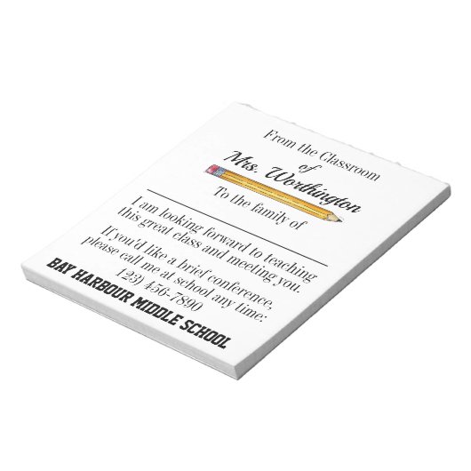 Einstieg der Eltern. Schulnote Pad Small Notizblock (Rotiert)