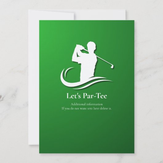 Einstieg in das Retirement Modern Golf Player Part Einladung (Rückseite)