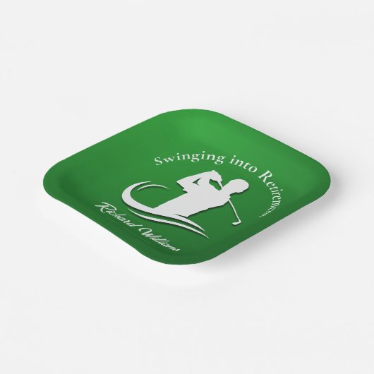 Einstieg in das Retirement Modern Golf Player Part Pappteller (Gewinkelt)