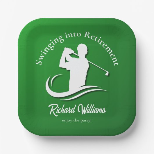 Einstieg in das Retirement Modern Golf Player Part Pappteller (Vorderseite)