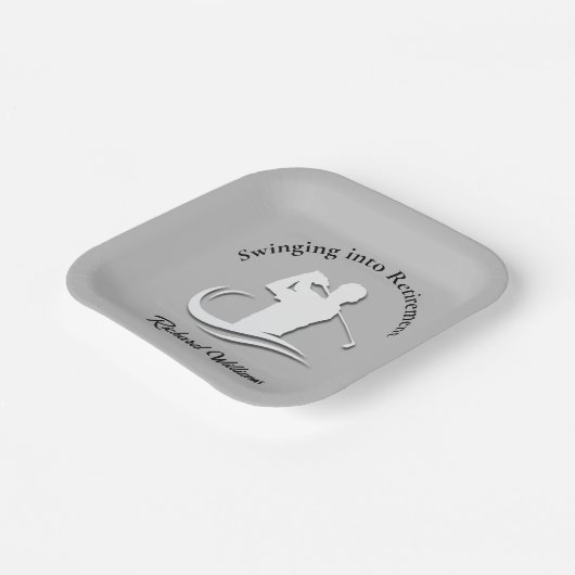 Einstieg in das Retirement Modern Golf Player Part Pappteller (Gewinkelt)