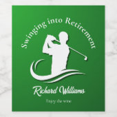 Einstieg in das Retirement Modern Golf Player Part Weinetikett (Einzelnes Label)