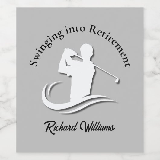 Einstieg in das Retirement Modern Golf Player Part Weinetikett (Einzelnes Label)