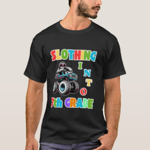 Einstieg in die 7. Klasse Sloth Monster Truck Back T-Shirt