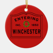 Einstieg in Winchester MA Weihnachten Keramik Ornament (Vorne)