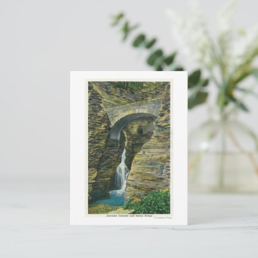 Einstiegskaskade und Sentry Bridge View Postkarte (Stehend Vorderseite)