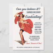 Einstufungen | Vintages Button-Up-Mädchen Einladung (Vorderseite)