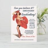 Einstufungen | Vintages Button-Up-Mädchen Einladung (Stehend Vorderseite)