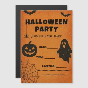 Eintage-Halloween-Party-Einladung   Gruselige Icon Magnetkarte