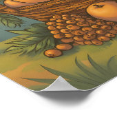 Eintauchende Herbstszene: Nahtloses Cottagecore Poster (Ecke)
