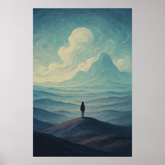 Eintauchende Traumlandschaft der Einsamkeit | Surr Poster (Vorne)