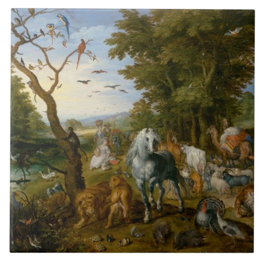 Eintrag der Tiere in die Arche Noah (Brueghel) Fliese (Vorderseite)
