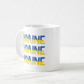 Eintragung in die Ukraine in blau-gelb Farbe Kaffeetasse (Vorderseite Links)