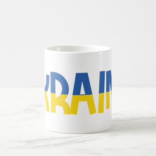 Eintragung in die Ukraine in blau-gelb Farbe Kaffeetasse (Mittel)