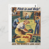 Eintritt in die Frauen-Landarmee und Hilfe Postkarte (Vorne/Hinten)