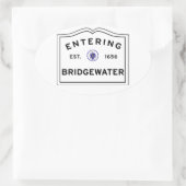 Eintritt in die Stadt BRIDGEWATER MA Ovaler Aufkleber (Tasche)