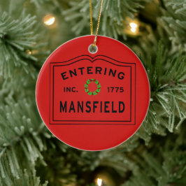 Eintritt in Mansfield MA Weihnachten Keramik Ornament