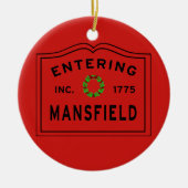 Eintritt in Mansfield MA Weihnachten Keramik Ornament (Vorne)
