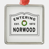 Eintritt in Norwood Massachusetts Metal Ornament (Vorne)