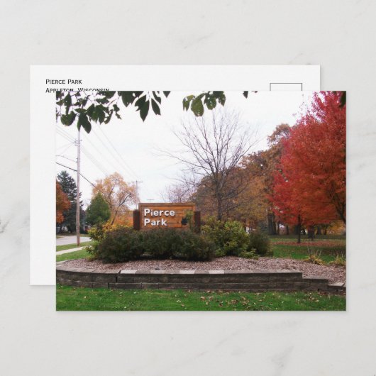 Eintritt, Pierce Park im Herbst, Appleton, WI Postkarte (Vorne/Hinten)
