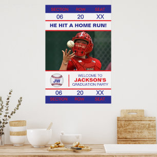 Eintrittskarte Baseball-Zulassung Ticket Absolvent Poster