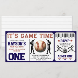 Eintrittskarte für das erste Jahr ab Baseball zum  Einladung