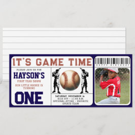 Eintrittskarte für das erste Jahr ab Baseball zum  Einladung