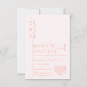 Eintrittskarte für das Hochzeitsgehäuse mit Herzfo Dankeskarte (Vorderseite)