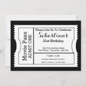 Eintrittskarte für das neue Party in Schwarz und W Einladung (Vorderseite)