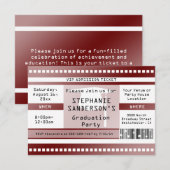 Eintrittskarte für den Abschluss oder das Party Einladung (Vorne/Hinten)