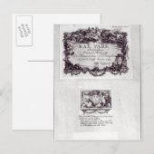 Eintrittskarte für den Ball in Versailles Postkarte (Vorne/Hinten)