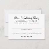 Eintrittskarte für den Film Schwarz-Weiß-Hochzeit RSVP Karte (Vorderseite)
