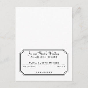 Eintrittskarte für den Film Schwarz/Weiß Platzkart Einladung