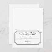 Eintrittskarte für den Film Schwarz/Weiß Platzkart Einladung (Vorne/Hinten)