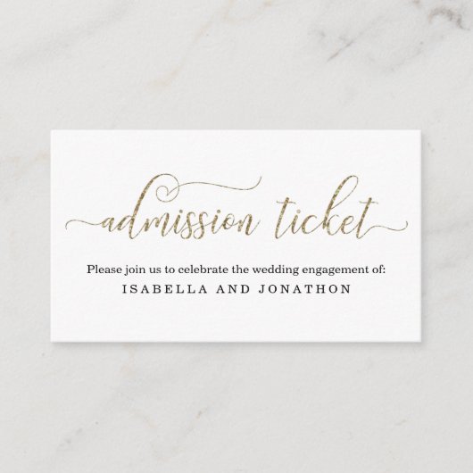 Eintrittskarte für den Gold Glitzer Begleitkarte (Vorderseite)