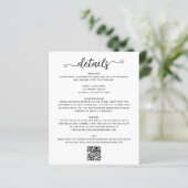 Eintrittskarte für die Hochzeitdetails (Stehend Vorderseite)