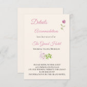 Eintrittskarte für die Hochzeitdetails Begleitkarte (Vorne/Hinten)